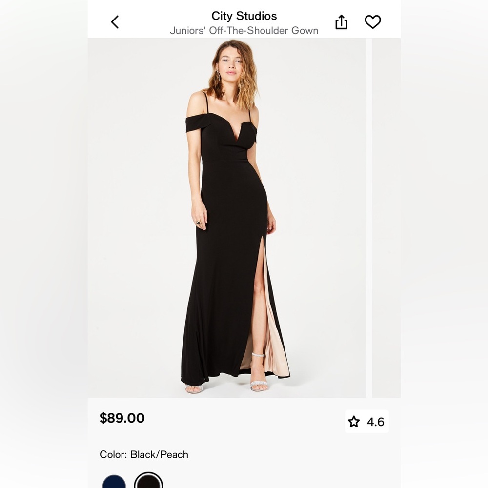 Women’s off the shoulder gown